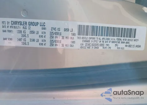 2013 Chrysler Town & Country Touring from USA, damaged, VIN 2C4RC1BG9DR518893